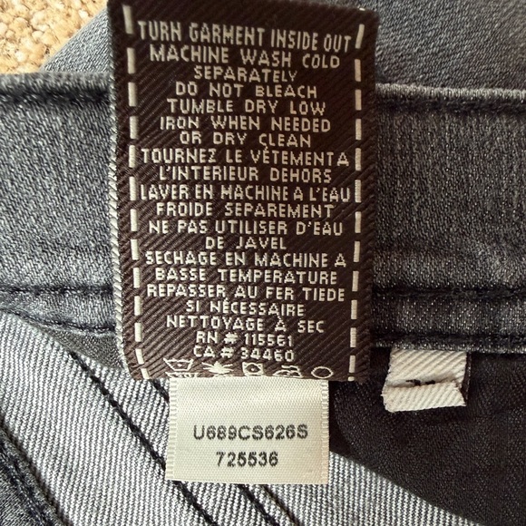 7 For All Mankind Rocker Bootcut Jeans | Charcoal Black 31 | USA Made - Picture 8 of 15